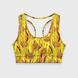 Топик спортивный женский Солнечные пираньи, цвет: 3D-принт