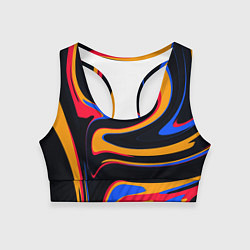 Топик спортивный женский Color Mix, цвет: 3D-принт