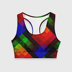 Топик спортивный женский Яркий геометрический узор, цвет: 3D-принт