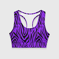 Топик спортивный женский Абстрактный узор зебра, цвет: 3D-принт