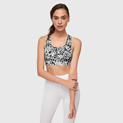 Топик спортивный женский Graffiti white on black, цвет: 3D-принт — фото 2