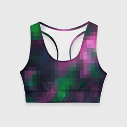Топик спортивный женский Разноцветный геометрический уз, цвет: 3D-принт