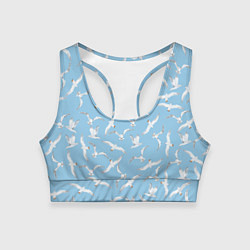 Женский спортивный топ Чайки в небе паттерн