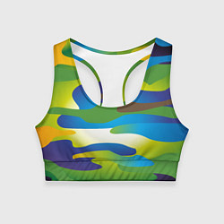 Топик спортивный женский CAMOUFLAGE 2022, цвет: 3D-принт