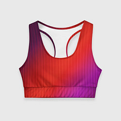 Топик спортивный женский Оранжево-фиолетовый градиент, цвет: 3D-принт