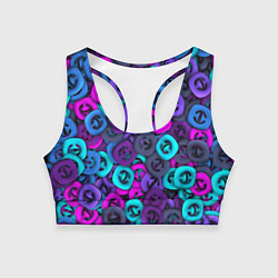 Топик спортивный женский Неоновые снаперсы, цвет: 3D-принт