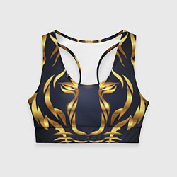 Топик спортивный женский Золотой символ года Тигр, цвет: 3D-принт