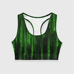 Топик спортивный женский Матрица двоичный код, цвет: 3D-принт