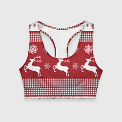 Женский спортивный топ Узор с оленями