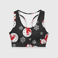 Топик спортивный женский Снеговик!, цвет: 3D-принт