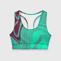 Топик спортивный женский Зеленый прилив, цвет: 3D-принт
