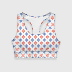 Топик спортивный женский Снежинки паттернsnowflakes pattern, цвет: 3D-принт