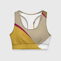 Топик спортивный женский Линии На бежевом Фоне, цвет: 3D-принт