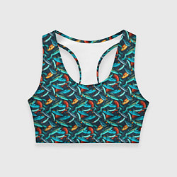 Топик спортивный женский Рыболовные Воблеры, цвет: 3D-принт