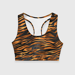 Топик спортивный женский В шкуре тигра, цвет: 3D-принт
