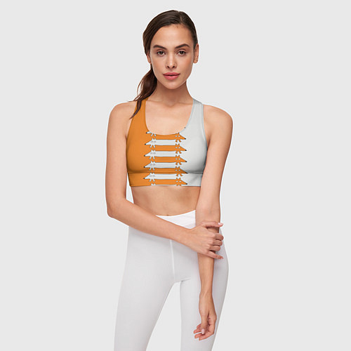 Женский спортивный топ Лисицы Foxes / 3D-принт – фото 3