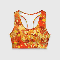 Топик спортивный женский Кленовый листопад, цвет: 3D-принт