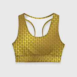 Топик спортивный женский Биткоин золото, цвет: 3D-принт