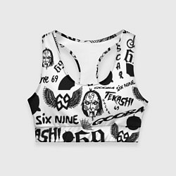 Топик спортивный женский 6IX9INE - Pattern, цвет: 3D-принт