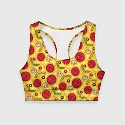Топик спортивный женский Pizza salami, цвет: 3D-принт