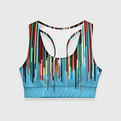 Топик спортивный женский Glitch pattern 2087, цвет: 3D-принт