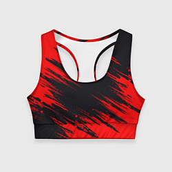 Топик спортивный женский Красная краска брызги, цвет: 3D-принт