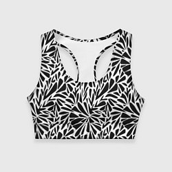 Топик спортивный женский Черно белый абстрактный узор, цвет: 3D-принт