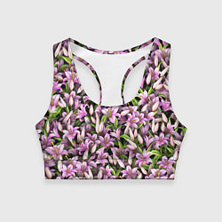 Топик спортивный женский Лилии цветут, цвет: 3D-принт