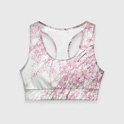 Топик спортивный женский Розовое цветение, цвет: 3D-принт