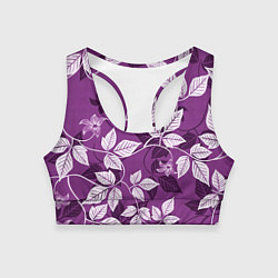 Топик спортивный женский Фиолетовый вьюнок, цвет: 3D-принт