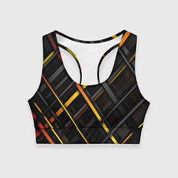Топик спортивный женский Полосы и Геометрия, цвет: 3D-принт