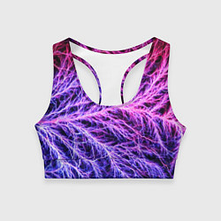 Топик спортивный женский Авангардный неоновый паттерн Мода Avant-garde neon, цвет: 3D-принт