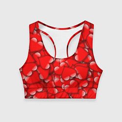 Топик спортивный женский LOVING HEARTS, цвет: 3D-принт