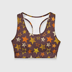 Топик спортивный женский Звездное коричневое небо, цвет: 3D-принт