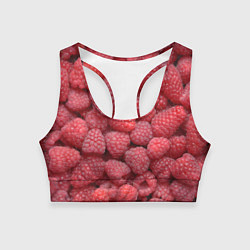 Топик спортивный женский Малина - ягоды, цвет: 3D-принт