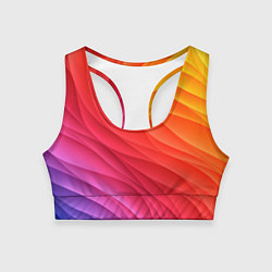 Топик спортивный женский Разноцветные цифровые волны, цвет: 3D-принт