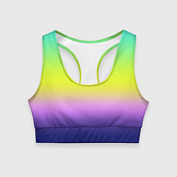 Топик спортивный женский Разноцветный размытый фон градиент, цвет: 3D-принт