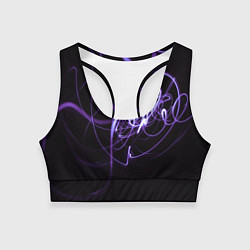 Топик спортивный женский Неоновый узор - Фиолетовый, цвет: 3D-принт