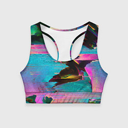 Топик спортивный женский Multicolored vanguard glitch, цвет: 3D-принт
