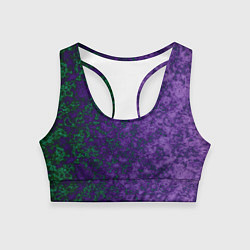 Топик спортивный женский Marble texture purple green color, цвет: 3D-принт