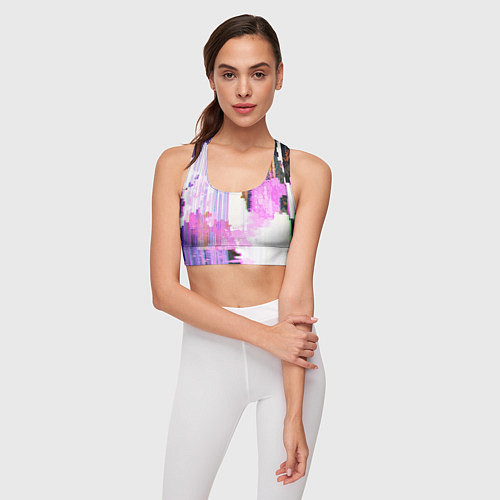 Женский спортивный топ Glitch art Fashion trend / 3D-принт – фото 3