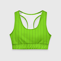 Топик спортивный женский Зеленые узоры из линий, цвет: 3D-принт