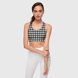 Топик спортивный женский Black and white trendy checkered pattern, цвет: 3D-принт — фото 2