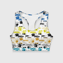 Топик спортивный женский American football sports pattern, цвет: 3D-принт