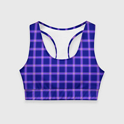 Топик спортивный женский Фиолетовый клетчатый узор, цвет: 3D-принт
