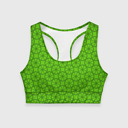 Топик спортивный женский Зеленые колеса, цвет: 3D-принт