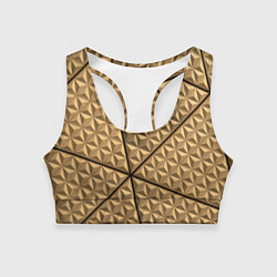 Топик спортивный женский Абстрактное металлическое покрытие - Золотой, цвет: 3D-принт