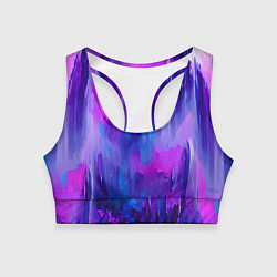 Топик спортивный женский Purple splashes, цвет: 3D-принт