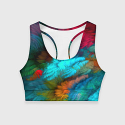 Топик спортивный женский Colorful Explosion, цвет: 3D-принт