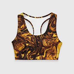 Топик спортивный женский Жидкое золото текстура, цвет: 3D-принт